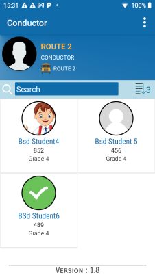 School conductor app: students on a bus route