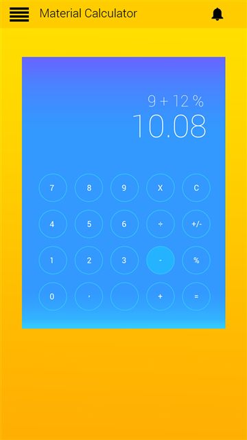 Loyalty app screen with a material calculator